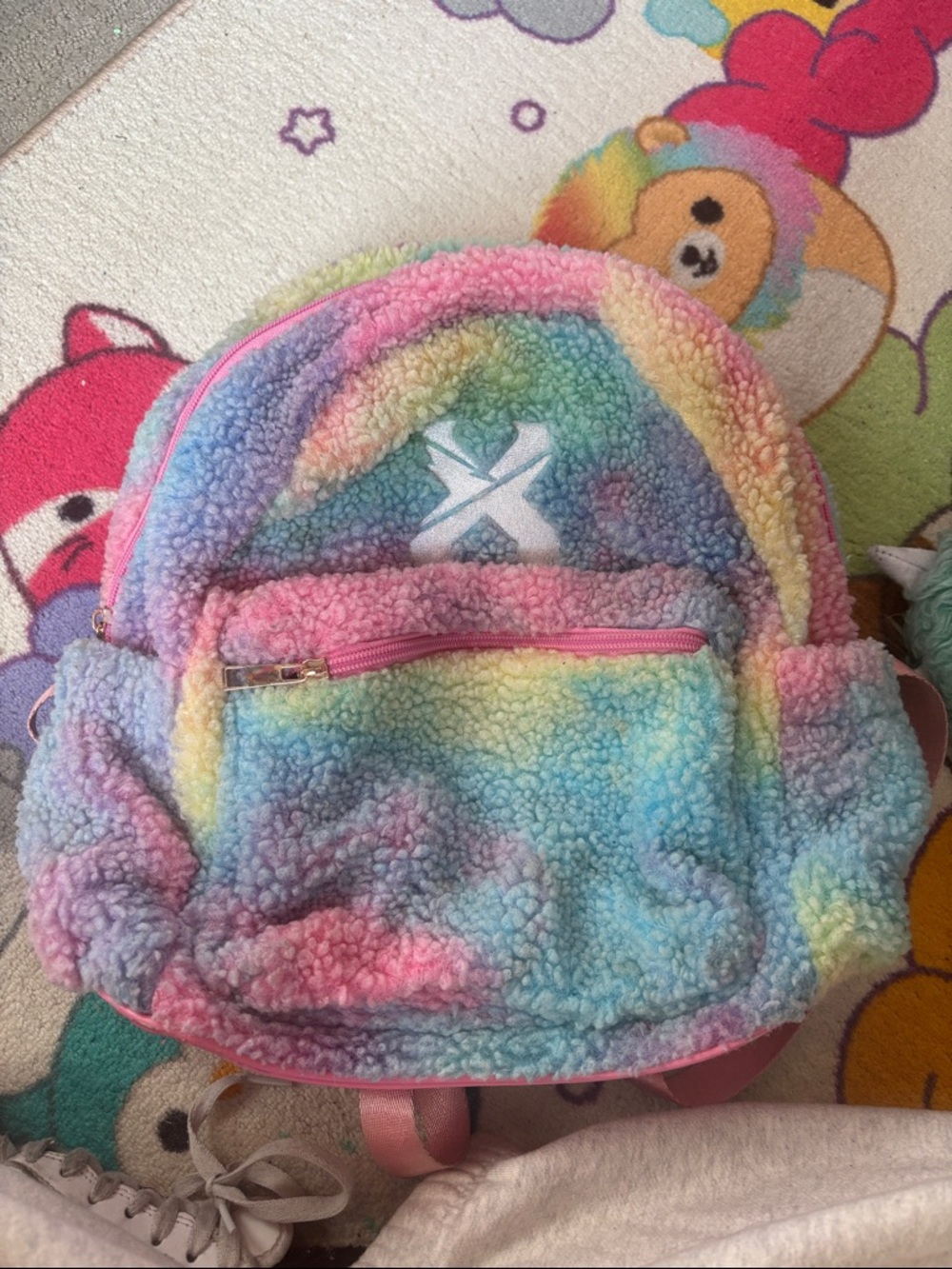 Rainbow Sherpa Backpack - Pastel Multicolor by